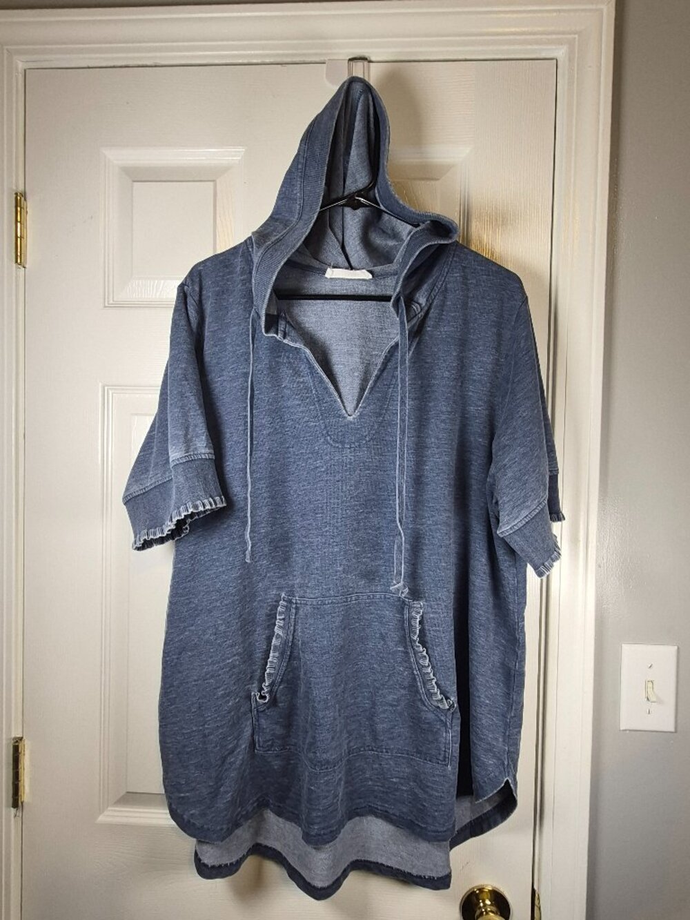 Jane & Delancey Sweatshirt Hooded Women Large Blue Casual Spring Coastal Relaxed